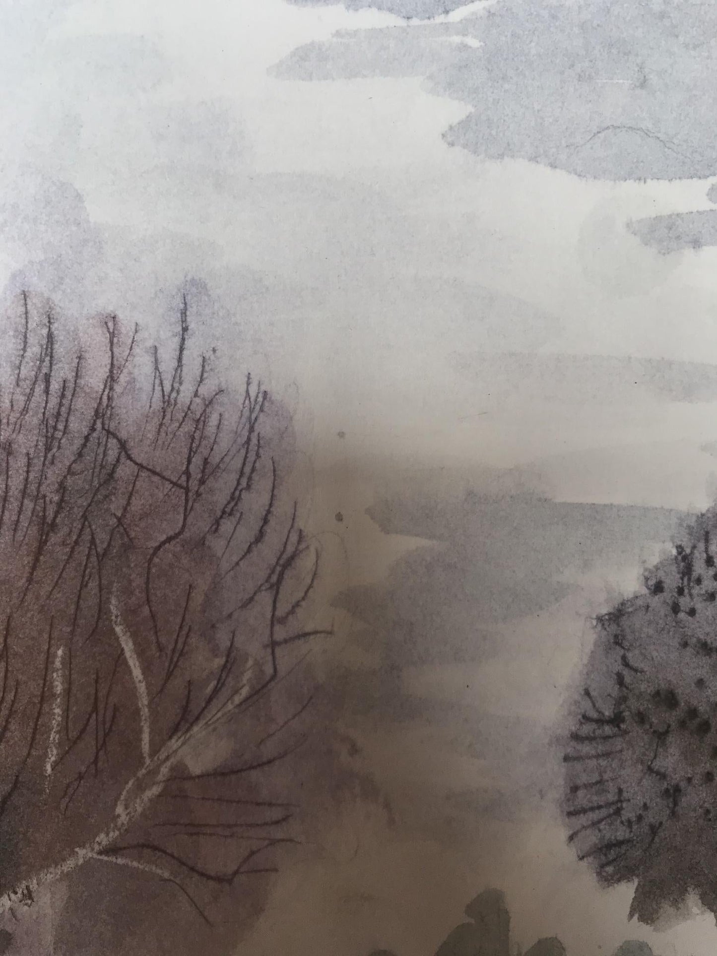 Watercolor painting Autumn came Unknown artist