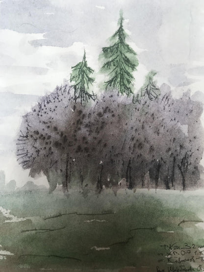Watercolor painting Autumn came Unknown artist