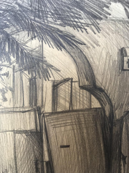 Pencils painting Native home Unknown artist