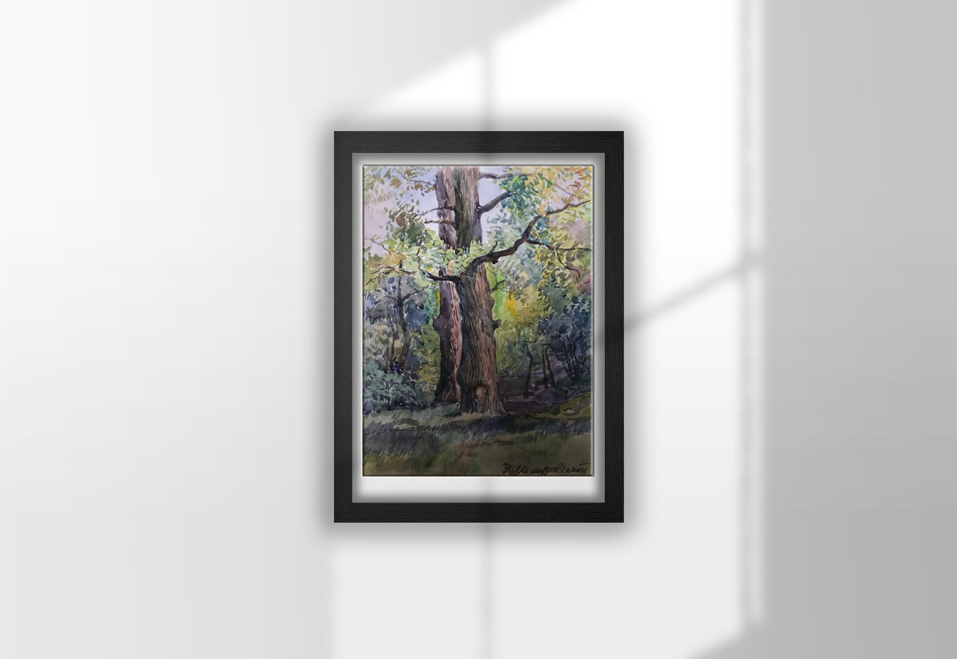 Watercolor painting Nature Landscape 