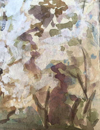 Watercolor painting Trees bloom Unknown artist