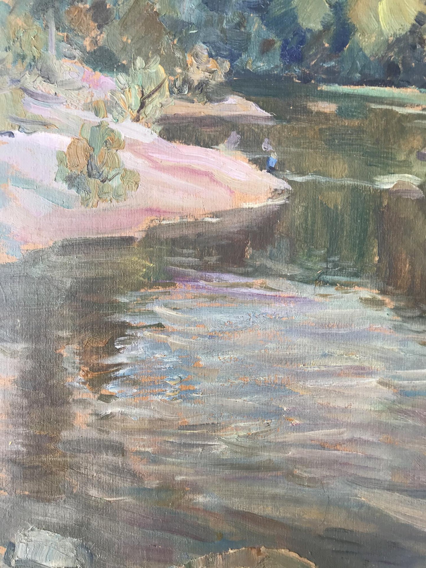 Oil painting River in the forest Unknown artist