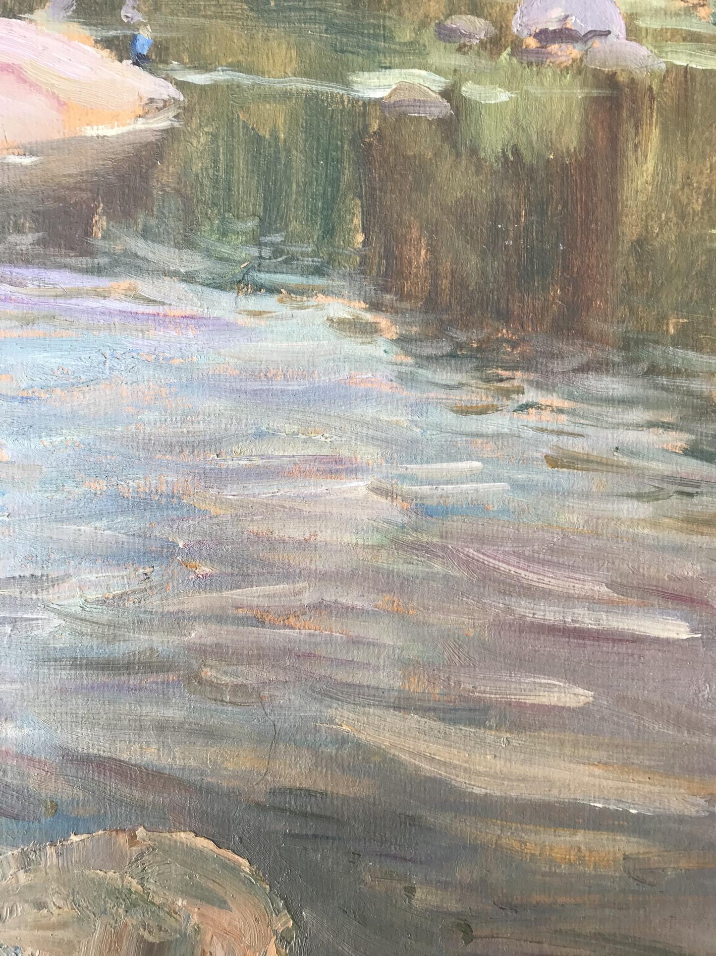 Oil painting River in the forest Unknown artist