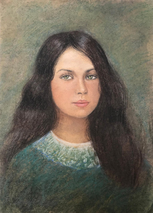 Pencils painting Portrait of a girl Myshurovsky Victor
