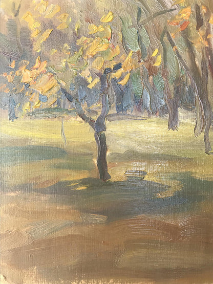 Oil painting Autumn forest Unknown artist