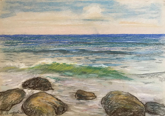 Pencils painting On the Black Sea Myshurovsky Victor