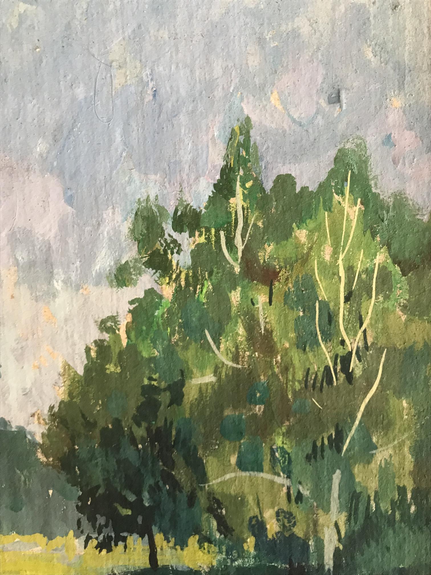 Victor Wihyrovskii's Tempera Painting Depicting Dandelions in Bloom