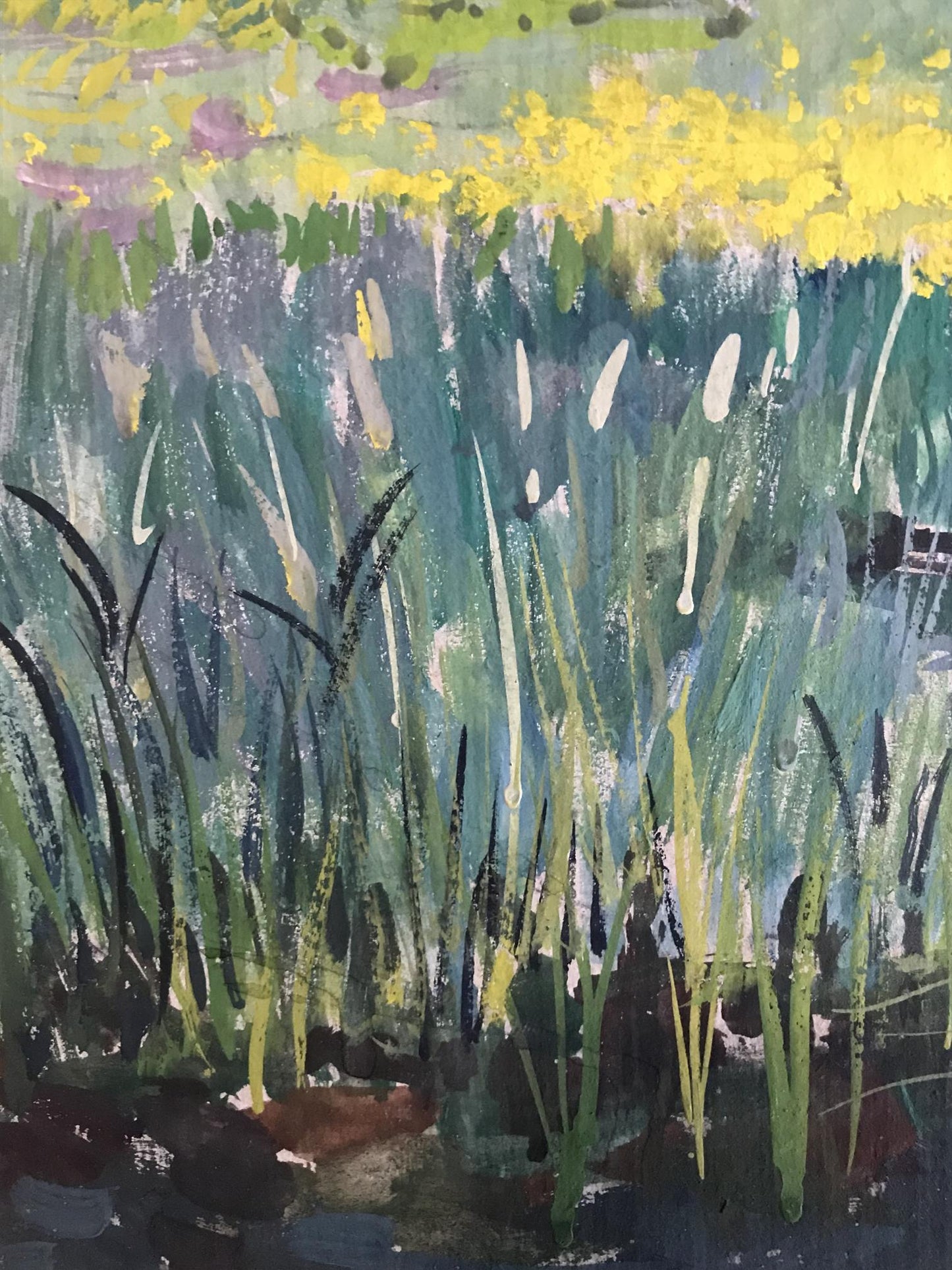 Victor Wihyrovskii's Dandelions in Bloom Scene in Tempera