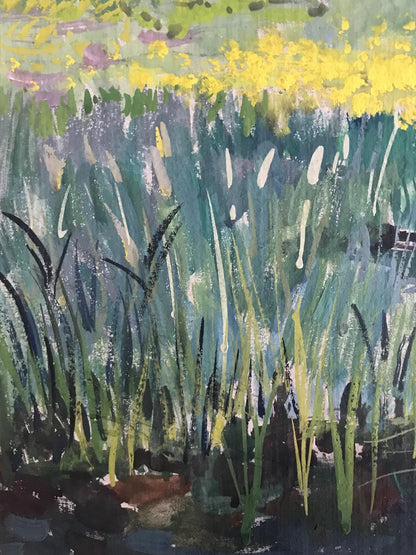 Victor Wihyrovskii's Dandelions in Bloom Scene in Tempera