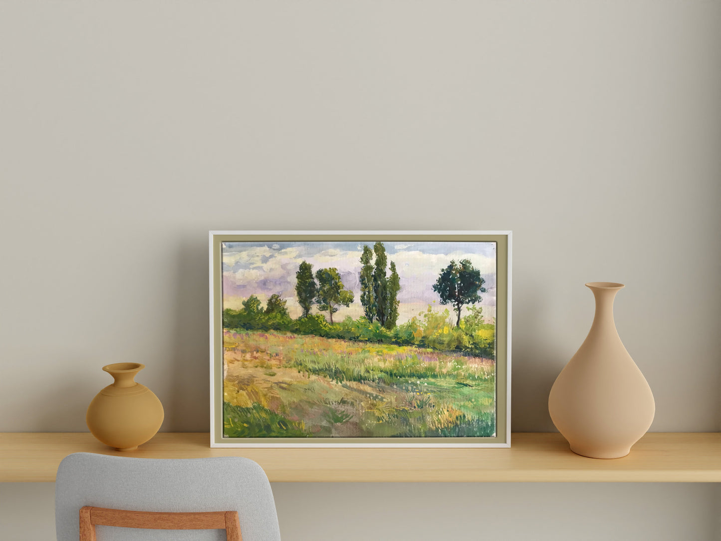 Tempera painting fields 