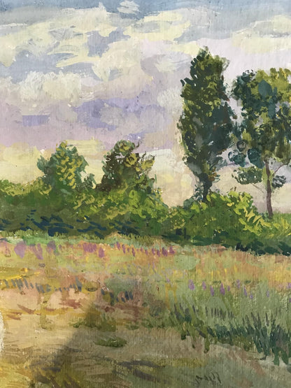 Tempera painting Nature Landscape 