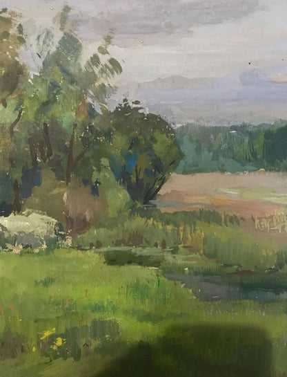 Tempera painting Landscape 