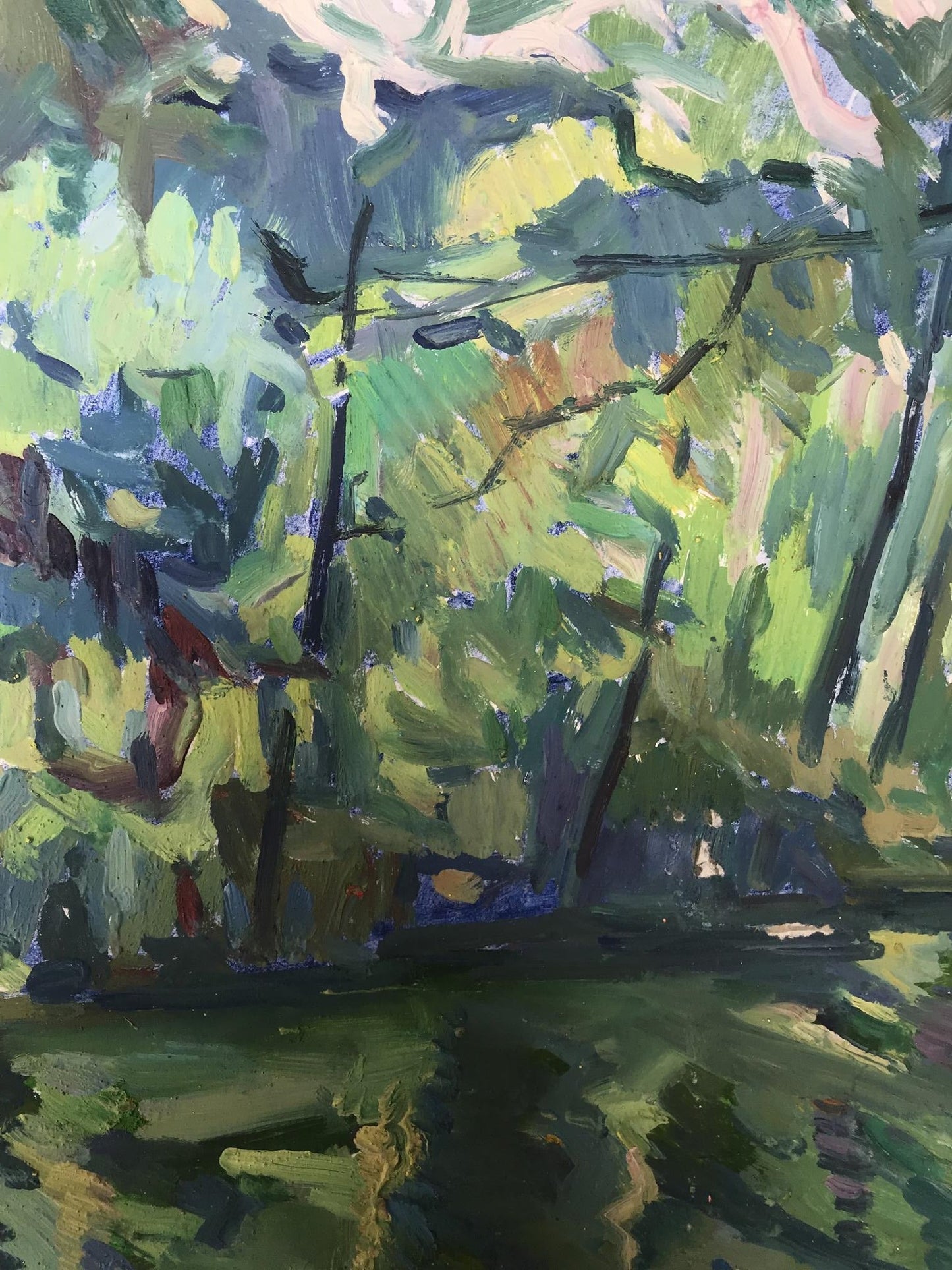 Oil Painting River Nature Landscape 