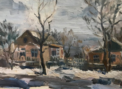 Oil painting Winter morning Unknown artist