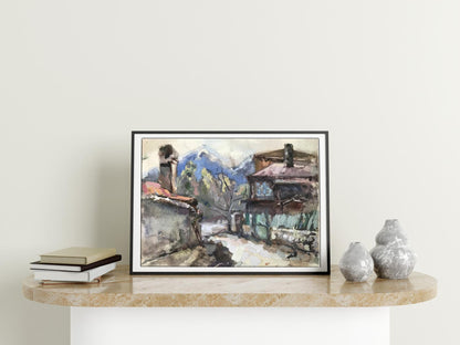 Watercolor painting Urban landscape Maksyuta O.