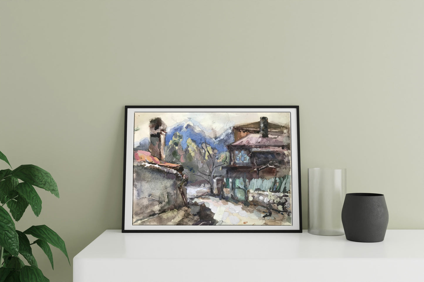 Watercolor painting Urban landscape Maksyuta O.