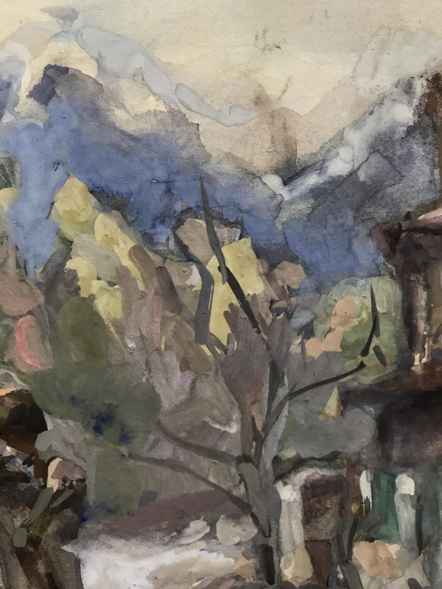 Watercolor painting Urban landscape Maksyuta O.