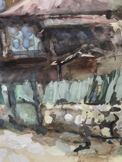 Watercolor painting Urban landscape Maksyuta O.