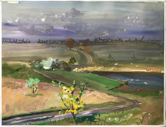 Oil painting It's raining Unknown artist