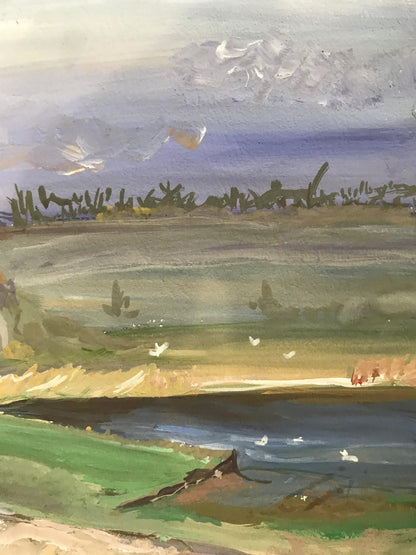 Oil painting It's raining Unknown artist
