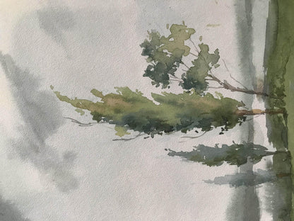 Watercolor painting Summer rainy day Unknown artist