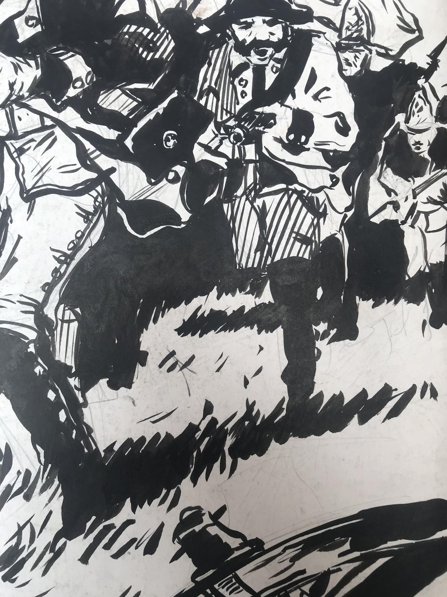Pen painting To battle Unknown artist