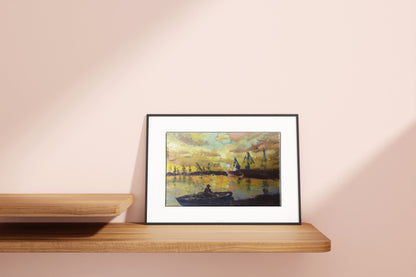 Oil painting Bright sunset Unknown artist