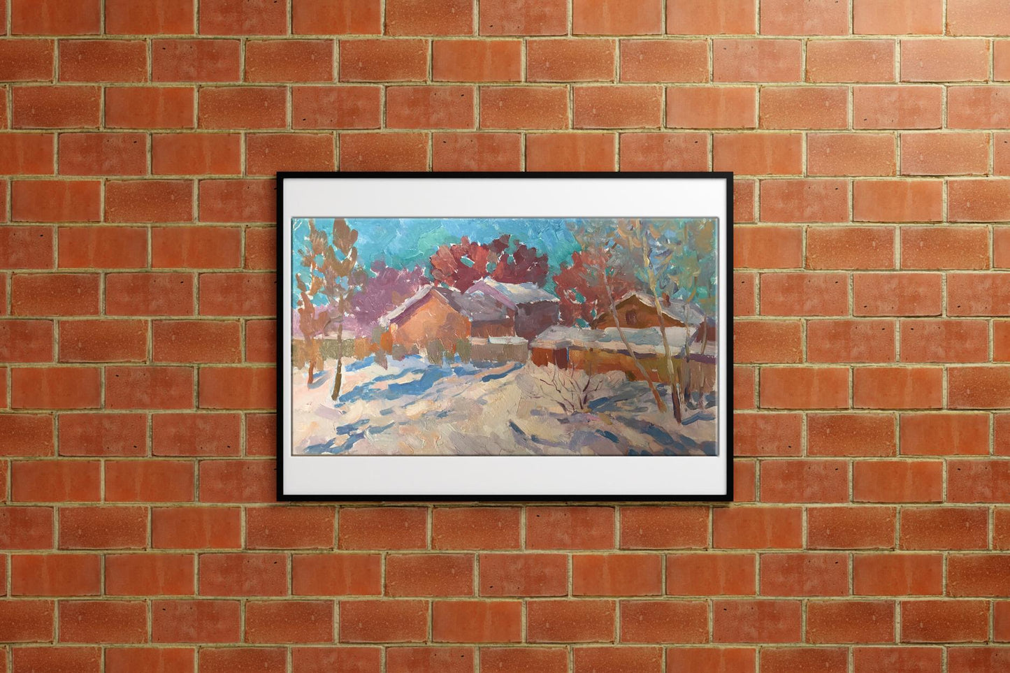 Oil painting snow