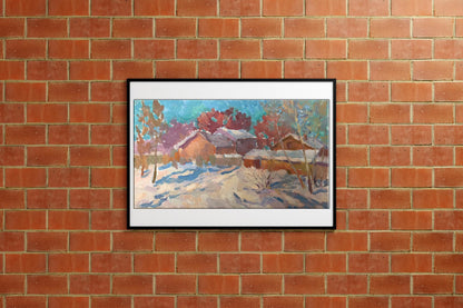 Oil painting snow