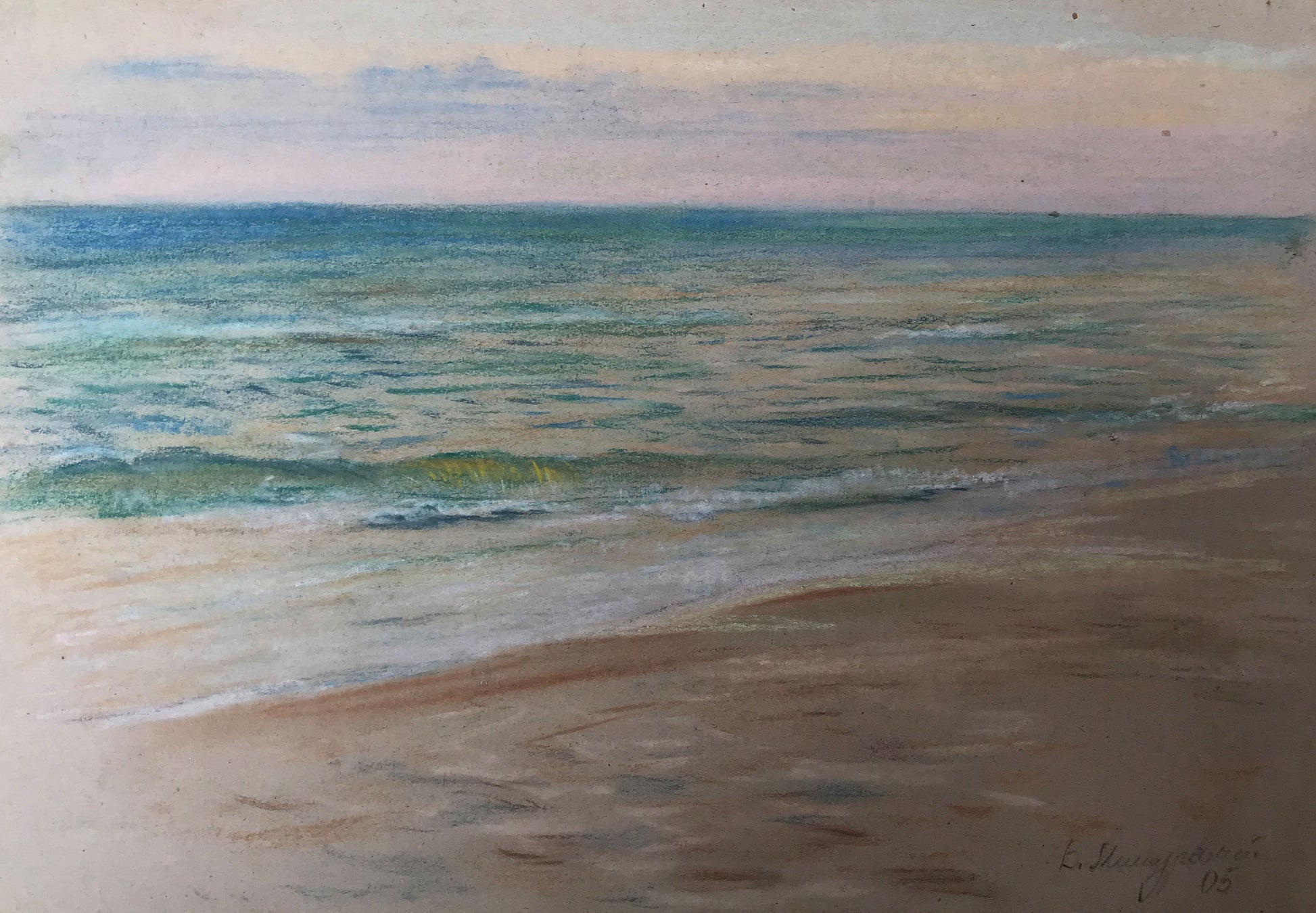 Pencils painting Seascape Myshurovsky Victor
