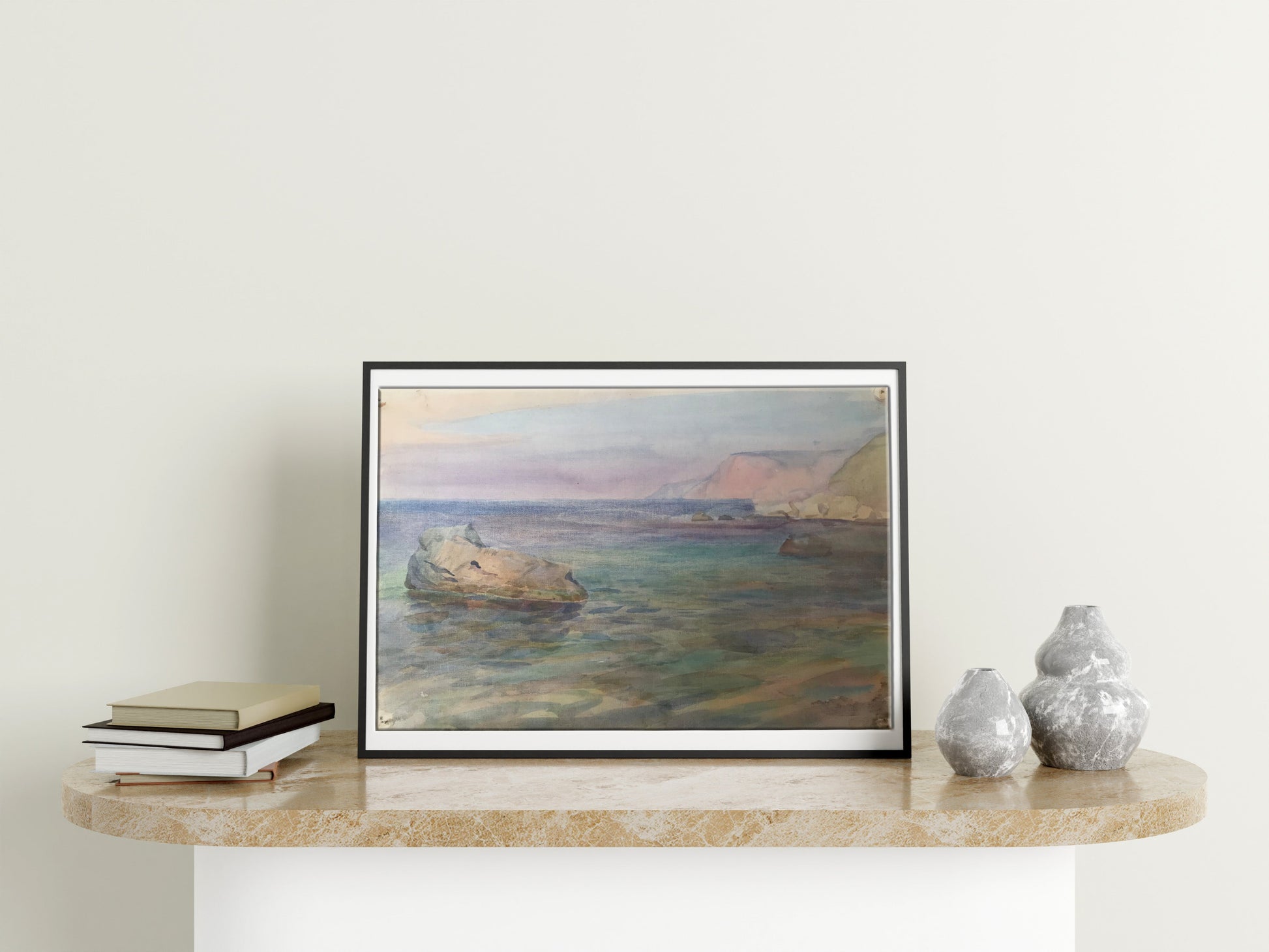 Watercolor painting Black Sea 