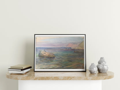 Watercolor painting Black Sea 