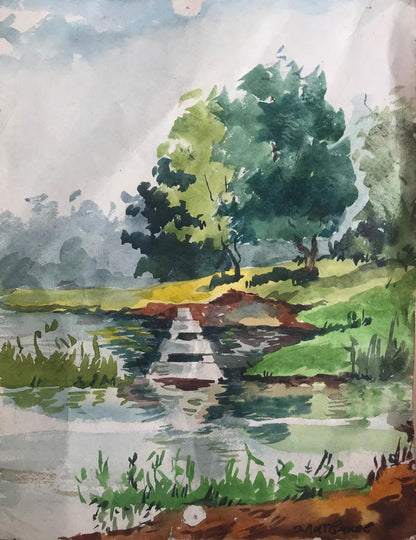 Watercolor painting Walk in the woods Alexander Arkadievich Litvinov