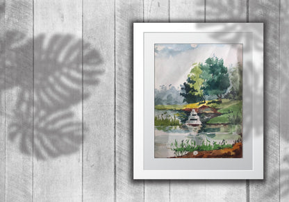 Watercolor painting Walk in the woods Alexander Arkadievich Litvinov