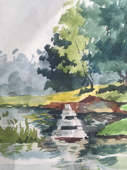 Watercolor painting Walk in the woods Alexander Arkadievich Litvinov