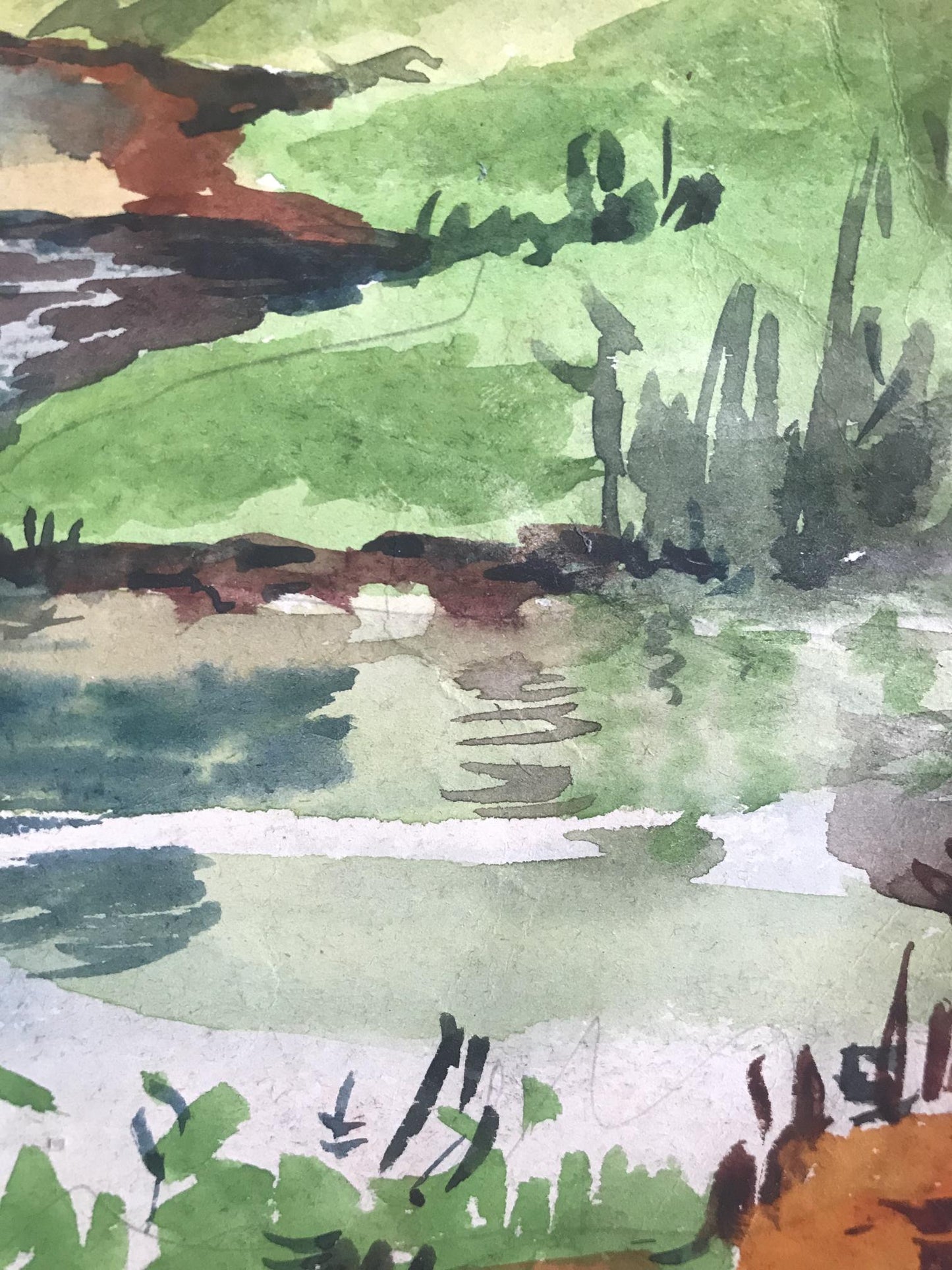 Watercolor painting Walk in the woods Alexander Arkadievich Litvinov