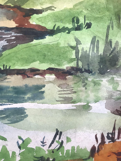 Watercolor painting Walk in the woods Alexander Arkadievich Litvinov