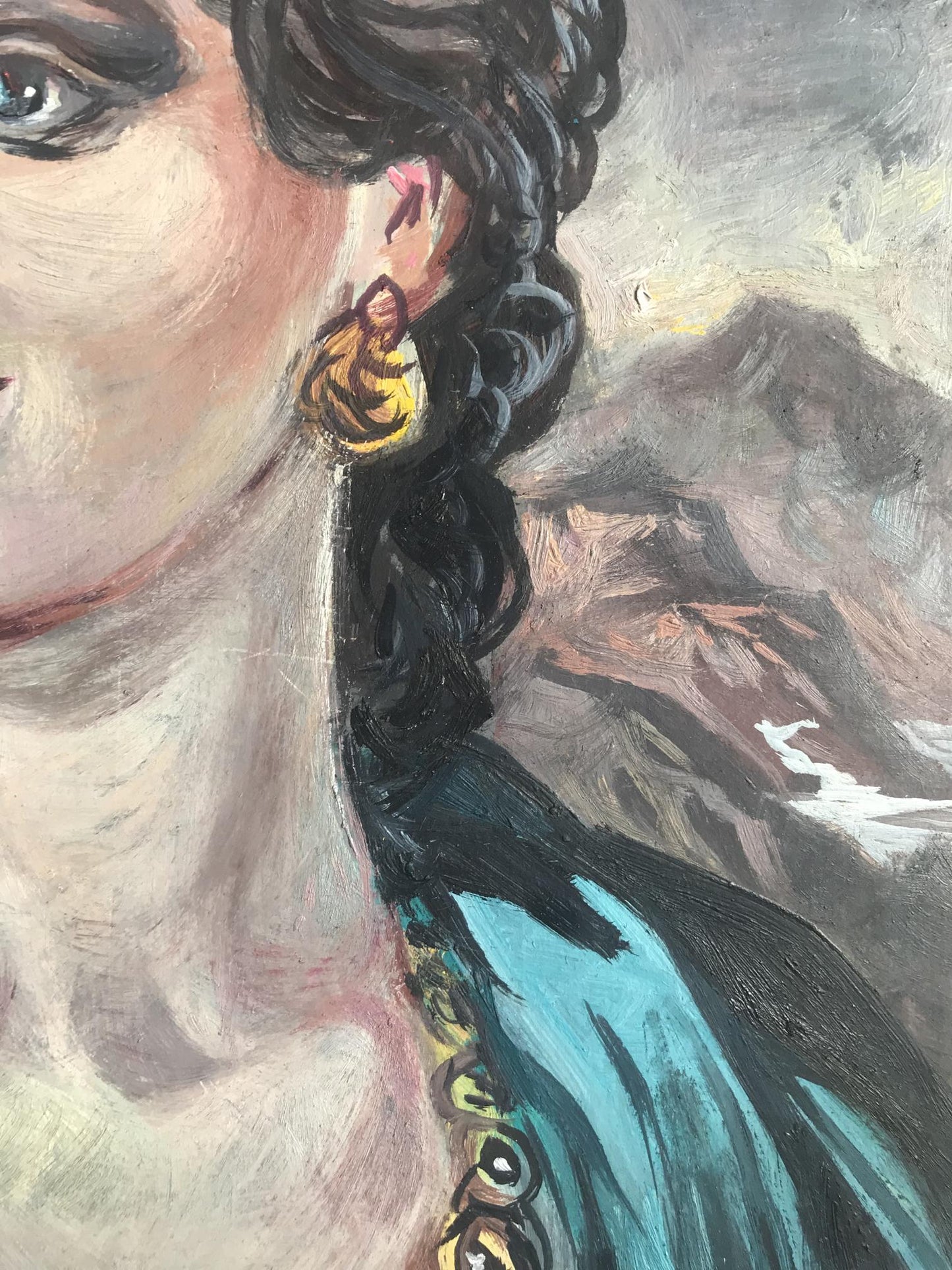 Oil painting Woman with gold necklace Alexander Litvinov