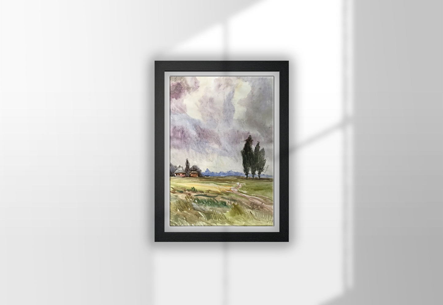 Watercolor painting The way home Unknown artist