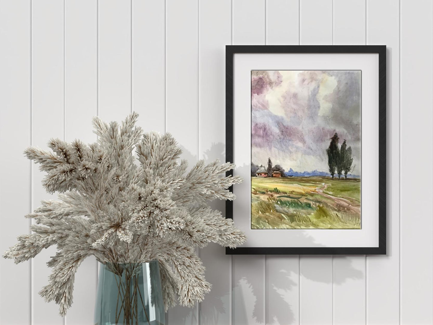 Watercolor painting The way home Unknown artist