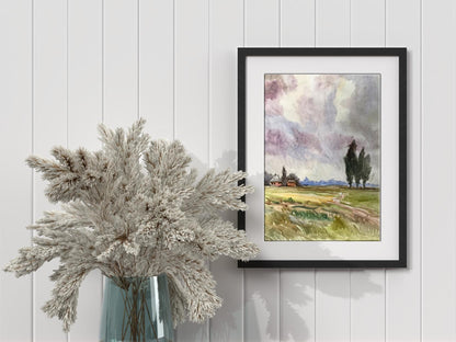 Watercolor painting The way home Unknown artist