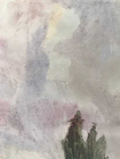 Watercolor painting The way home Unknown artist