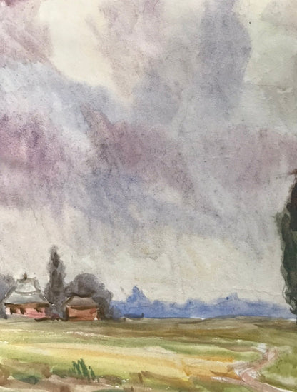 Watercolor painting The way home Unknown artist