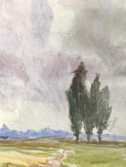 Watercolor painting The way home Unknown artist