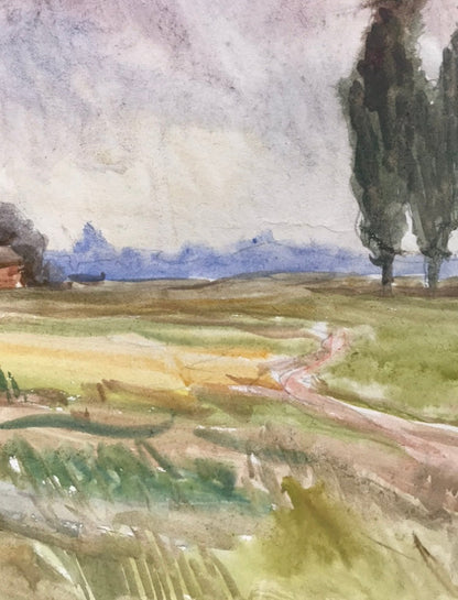 Watercolor painting The way home Unknown artist