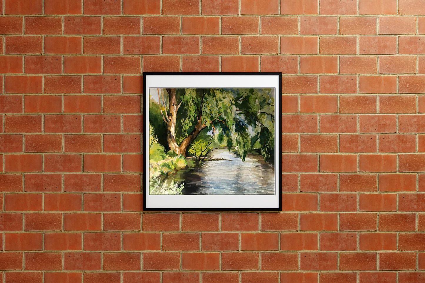 Oil painting City river Unknown artist