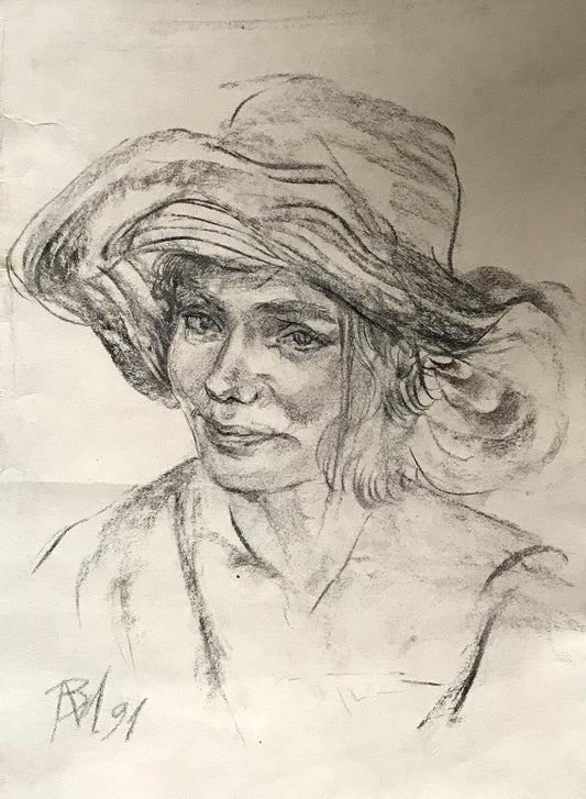 Pencils painting Portrait of a woman Myshurovsky Victor