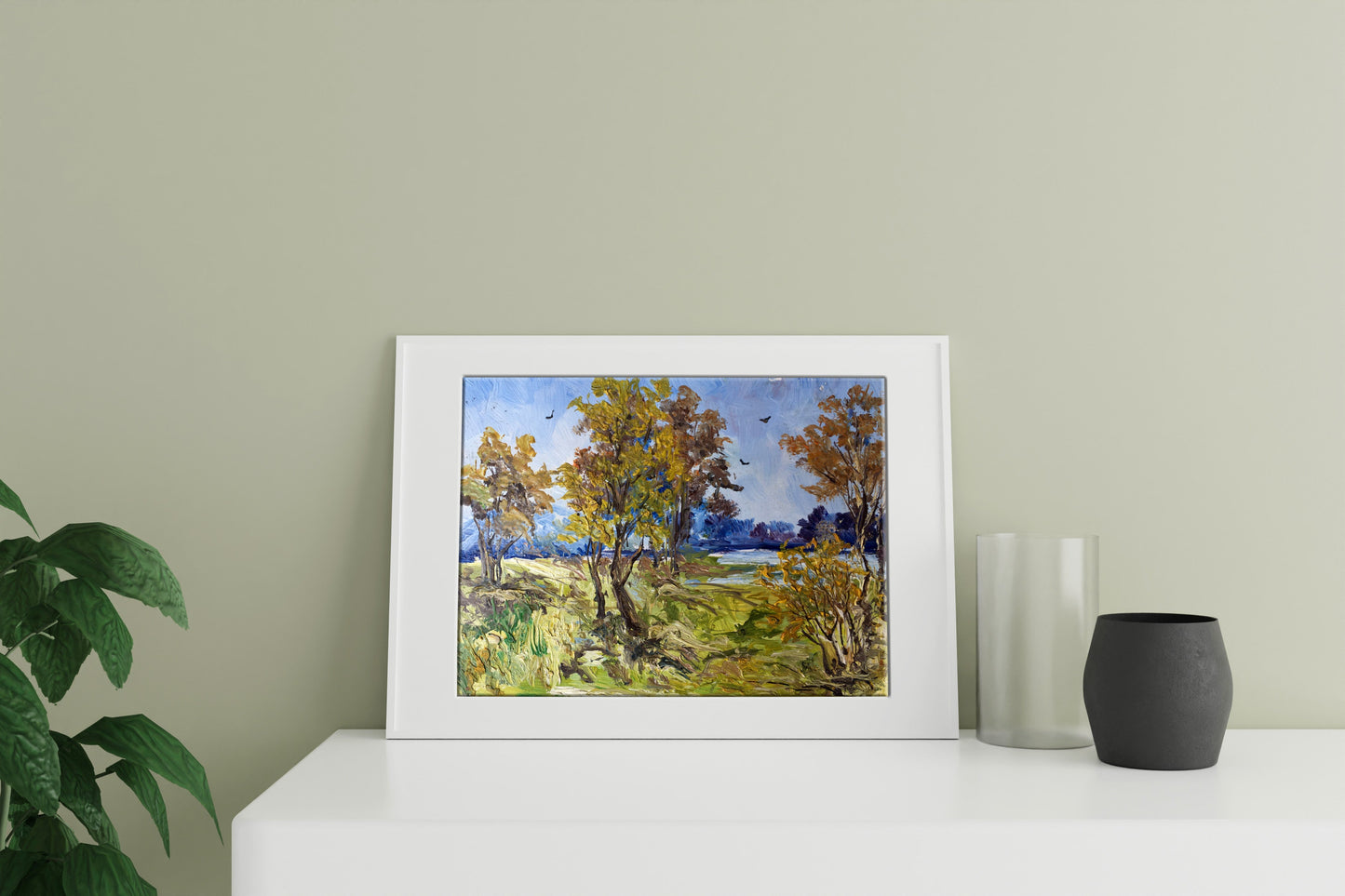 Oil painting Rest at nature Unknown artist