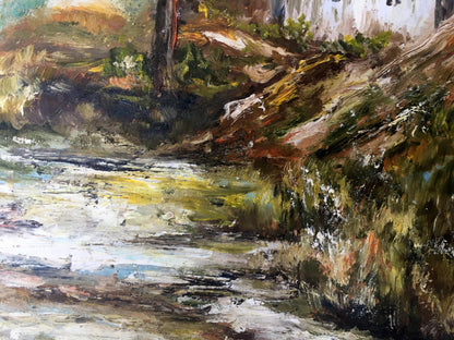 Oil painting A house in the mountains Unknown artist