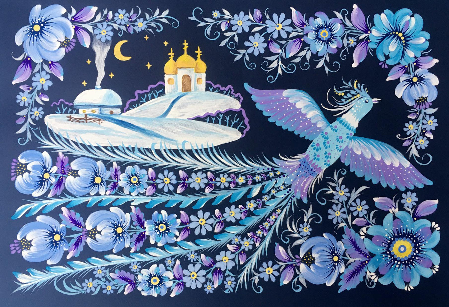 Acrylic painting Winter motif Trenbach K.